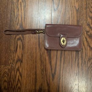 Leather Fossil wristlet/wallet